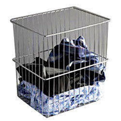 Laundry Basket - Premium Stainless Steel, Large Capacity with Shelves for Bath Accessories, Rust Proof and Elegant Epoxy Coating