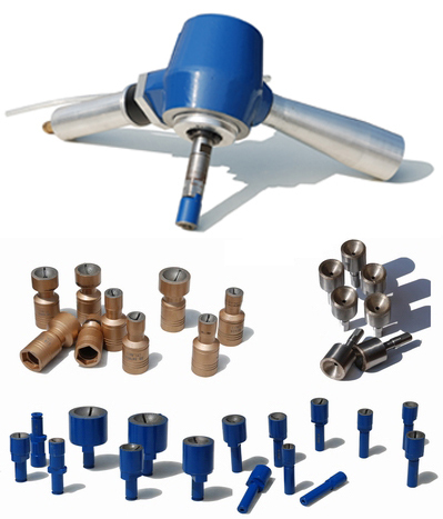 हैंड-हेल्ड न्यूमेटिक ग्राइंडर और ग्राइंडिंग पिन/कप