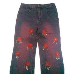Flock Printing With Glitter On Ready Pant