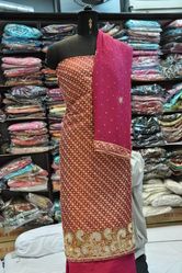 Hand Ebroidery On Banarasi Handloom Fabric Suits