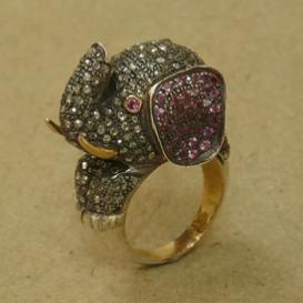 Elephant Diamond Ring