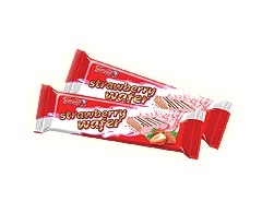 क्रीम स्ट्राबेरी और मिल्क कोटिंग बिस्कुट के साथ वेफर योली