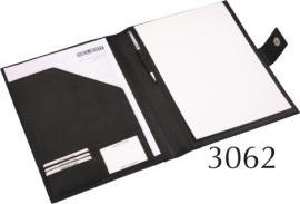 Black Leather Folder - High-Quality A4 Size, Document Pocket & Card Slots | Durable Material, Ideal for Professionals