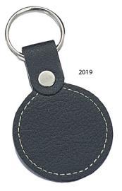 Round Leather Key Fob