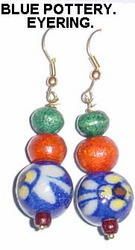 Blue Pottery Earings