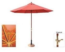 Wooden Market Umbrella With Crank System