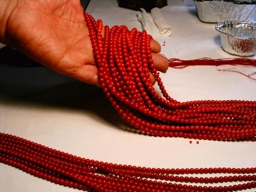 Silver Red Beads Coral