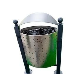 Double Piller Perforated Garden Dust Bin