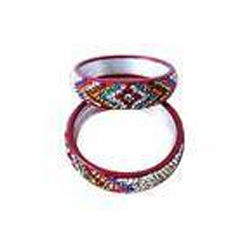 Red Machine Cut Bangles