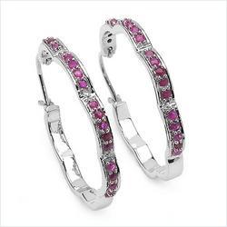 Sterling Ruby Silver Earring