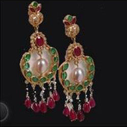 Kundan Meena Earrings