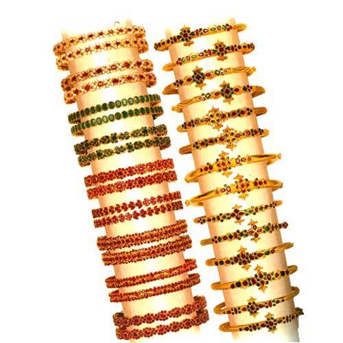 Bangles With Cz, Emerald & Ruby