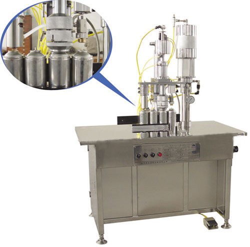 QGBS-500 Series 3-in-1 Semi-Automatic Aerosol Filling Machine