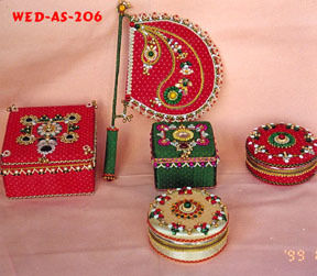 Handicrafts Items - High-Grade Fabric, Intricate Design | Handcrafted Cloth Fan And Favours Deco