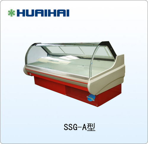 Supermarket Curved Glass Refrigerated Deli Display Case Freezer By Xuzhou Sanye Refrigeration Equipment Co.,Ltd