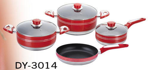 7 Pcs Non-Stick Aluminum Coookwar Set