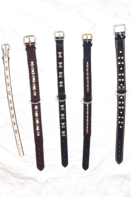 Leather Dog Collar With Different Fitting And Studds On Top