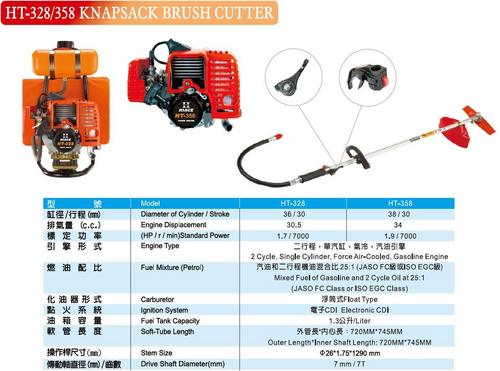 HT-328 / HT-358 Soft-Tube Brush Cutter (Knapsack Type)