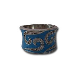 Blue Silver Bangles