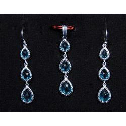 Blue Silver Earring