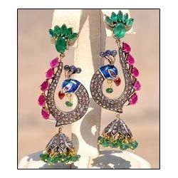 Victorian Peacock Earrings