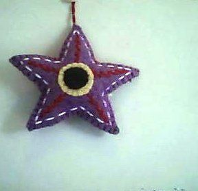 X Mas Star Woollen Hanging