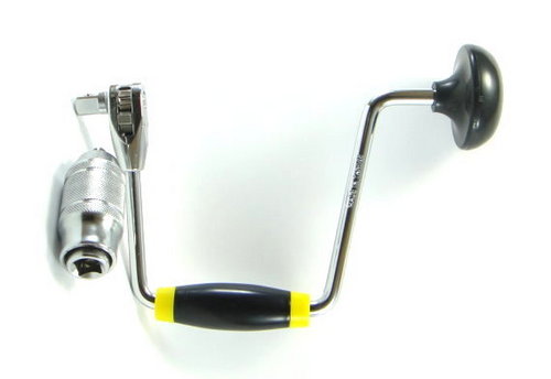 Manual Drill And Ratchet Brace - Steel, 12 Inches, Silver, 1/2 Inch Chuck | Durable, Precise, Versatile, Reliable Handle
