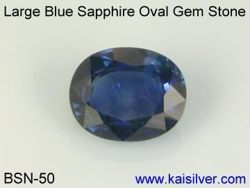 Steel Blue Sapphire Oval Big Gemstone