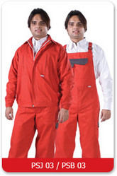 Red Colour Jackets And Bib Trousers