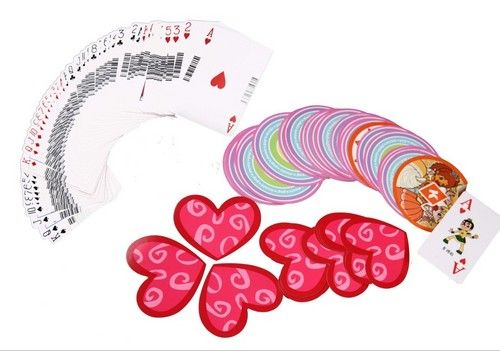 Heart Shaped Playing Cards With Plastic Box