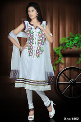 Silver Emb Net Salwar Kameez