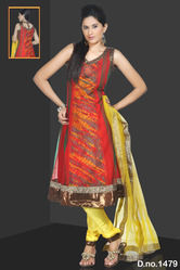 Printed Net Salwar Kameez