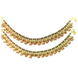 Silver Plated Kundan Payal