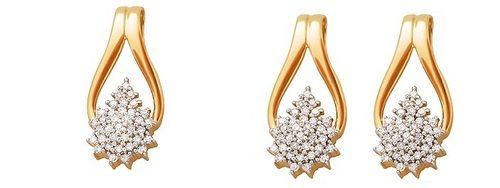 Pendant-Earring Set 0.45Ct Real Diamonds