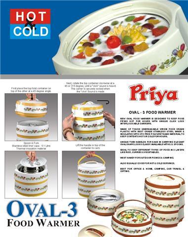 Oval Food Warmer 3 in 1 Hot Pot