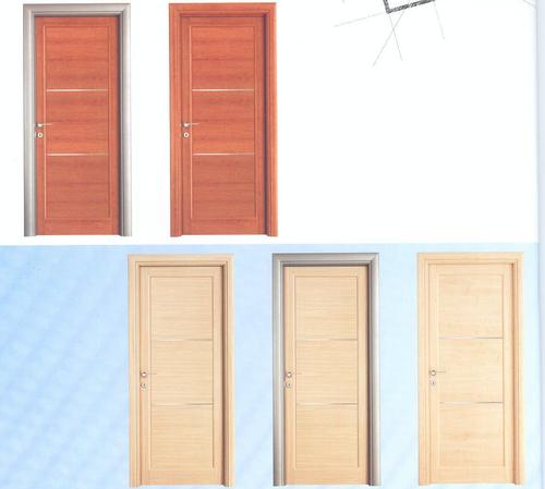 Interior Flush Door - Softwood and MDF with Veneered Edge | Customized Dimensions, Various Wood Veneer Finishes, Complete Accessory Set Included