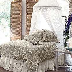 Crewel Bedding Tech Natural Brown Linen