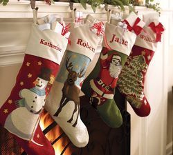 Crewel Embroidered Stocking