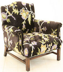 Crewel Shalimar Black Cotton Velvet Upholstered Chair