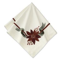 Poinsettia Crewel Napkins