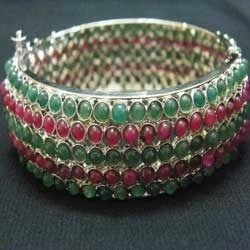 Ruby Emerald Bangle Bracelet