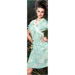 Sky Blue Printed Kurties