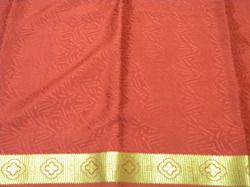 Pure Crape 1 Inch Self Embose Pallu Butta Fabric