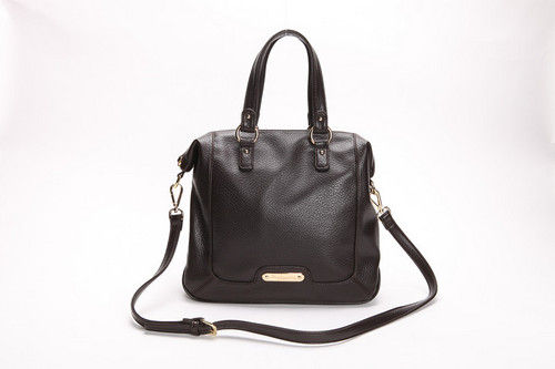 Square Type Solid Pattern Black Soft PU Ladies Bags