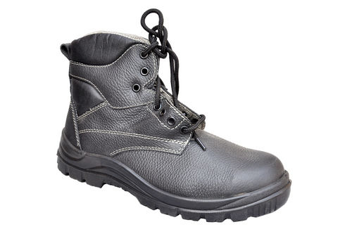 Ladies Safety Shoes - Bovine Buff Full Grain Black Leather, Steel Toe S1, Non Skid Antistatic Sole, Sizes 36-43