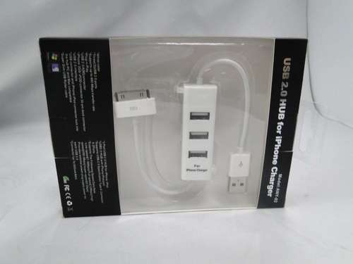 3-Port USB 2.0 HUB for iPhone Charger 4G/4GS/3G/3GS