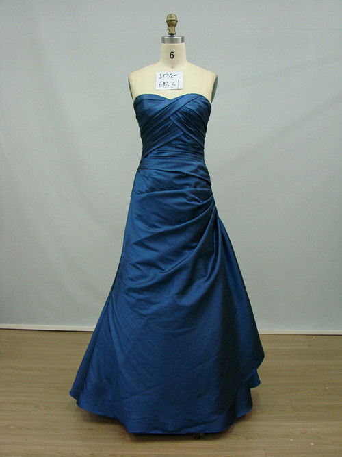 Elegant Royal Blue Sweetheart Strapless Prom Evening Dress