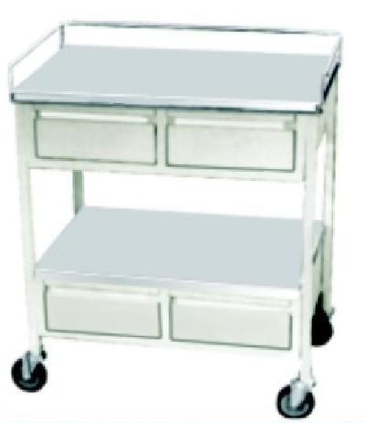 Medicine Trolley With Drawer (Stainless Steel)