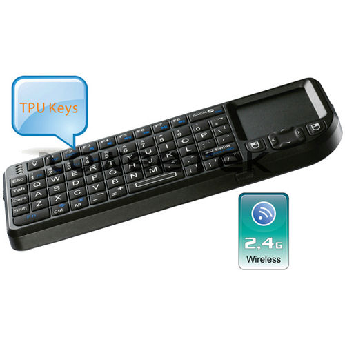 2.4g Ultra Mini Backlit Wireless Keyboard With Touchpad And Laser Pointer