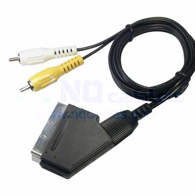 21 Pin SCART to 2 RCA Plug Cable